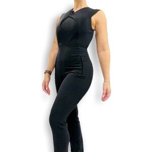 Roland Mouret Black Viscose Crepe Jumpsuit